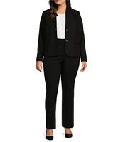 Investments Platinum Suiting Plus Size Long Sleeve Two Button Notch Lapel Blazer