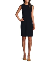 Investments Platinum Suiting Sleeveless Crew Neck Sheath Dress