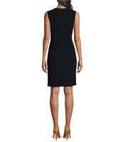 Investments Platinum Suiting Sleeveless Crew Neck Sheath Dress