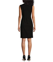 Investments Platinum Suiting Sleeveless Crew Neck Sheath Dress