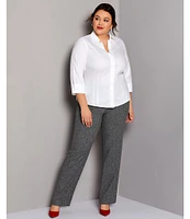 Investments Plus Size Taylor Gold Label Non-Iron 3/4 Sleeve Button Front Shirt