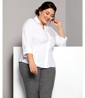 Investments Plus Size Taylor Gold Label Non-Iron 3/4 Sleeve Button Front Shirt
