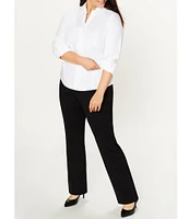 Investments Plus Size Taylor Gold Label Non-Iron 3/4 Sleeve Button Front Shirt