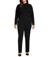 Investments Plus Size Knit Long Sleeve Turtle Neck Top