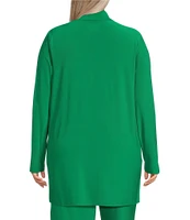 Investments Plus Size Soft Separates Long Sleeve Side Slit Open-Front Coordinating Cardigan