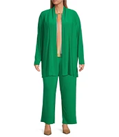 Investments Plus Size Soft Separates Long Sleeve Side Slit Open-Front Coordinating Cardigan