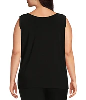 Investments Plus Size Soft Separates Reversible Crew to Scoop Neck Sleeveless Top