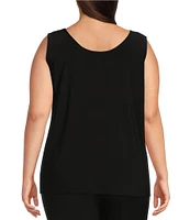 Investments Plus Size Soft Separates Reversible Crew to Scoop Neck Sleeveless Top