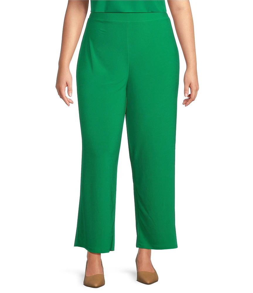 Investments Plus Size Soft Separates Wide Leg Elastic Waist Mid Rise Coordinating Pull-On Pants
