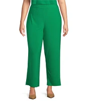Investments Plus Size Soft Separates Wide Leg Elastic Waist Mid Rise Coordinating Pull-On Pants