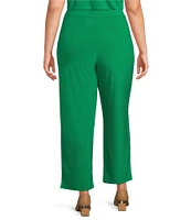 Investments Plus Size Soft Separates Wide Leg Elastic Waist Mid Rise Coordinating Pull-On Pants