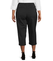 Investments Plus Size the PARK AVE fit Elite Stretch Pull-On Wide Leg Crop Pants