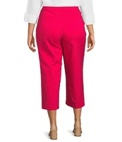 Investments Plus Size the PARK AVE fit Elite Stretch Pull-On Wide Leg Crop Pants
