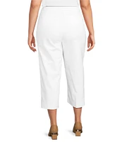 Investments Plus Size the PARK AVE fit Elite Stretch Pull-On Wide Leg Crop Pants