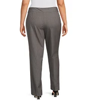 Investments Plus Size the PARK AVE fit Stretch Tummy Control Front Pocketed Straight Leg Pants