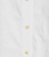 Investments Plus Size Woven Long Sleeve Point Collar Button Front Top
