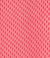 Investments Riley Woven Strawberry Pink Dash Border Cascading Ruffle V-Neck 3/4 Sleeve Top