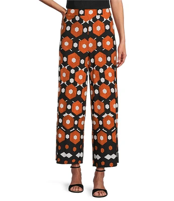 Investments Soft Separates Dark Honeycomb Border Elastic Waist Coordinating Pull-On Crop Pants