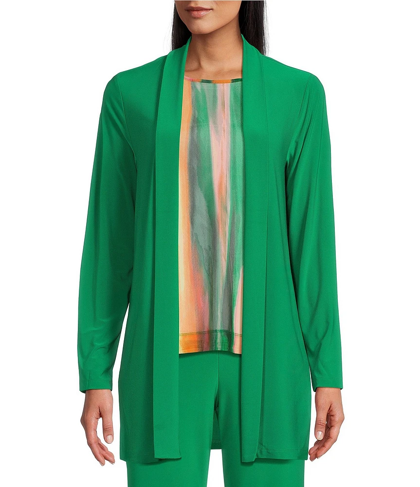Investments Soft Separates Long Sleeve Side Slit Open-Front Coordinating Cardigan