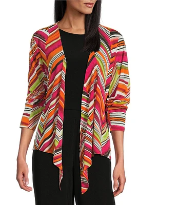 Investments Soft Separates Multi Broken Chevron Long Sleeve Coordinating Topper