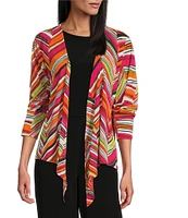 Investments Soft Separates Multi Broken Chevron Long Sleeve Coordinating Topper