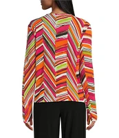 Investments Soft Separates Multi Broken Chevron Long Sleeve Coordinating Topper