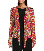 Investments Soft Separates Multi Broken Chevron Long Sleeve Coordinating Topper
