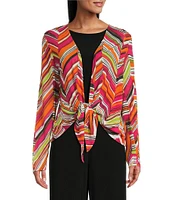 Investments Soft Separates Multi Broken Chevron Long Sleeve Coordinating Topper