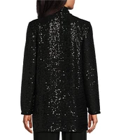 Investments Soft Separates Sequin Long Sleeve Side Slit Open Front Coordinating Cardigan