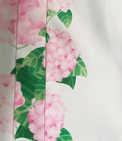 Investments Taylor Gold Label Non-Iron Hydrangea 3/4 Sleeve Button Front Shirt