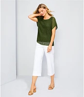 Investments the PARK AVE fit Elite Stretch Pull On Wide Leg Crop Pants