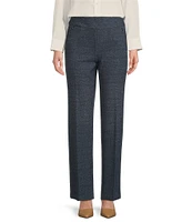 Investments the PARK AVE fit Scratch Print Stretch Front Pocketed Tummy Control Straight Leg Pants