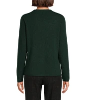 Investments Wool Cashmere Blend Classic Crew Neck Sweater