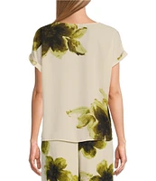 Investments Woven Short Cuff Sleeve Novelty Top