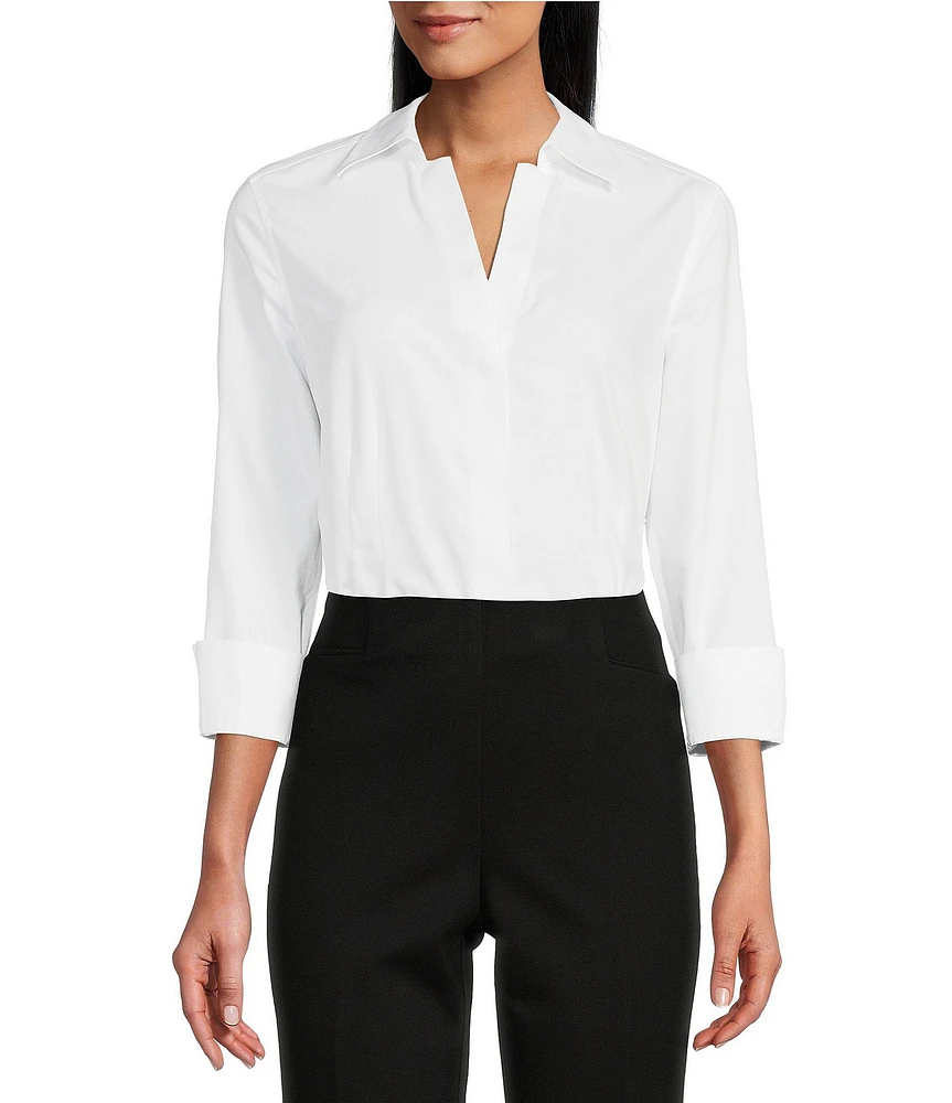 Investments Taylor Gold Label Non-Iron 3/4 Sleeve Button Front Shirt