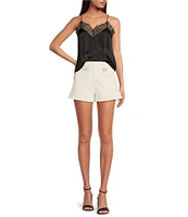 IRO Berwyn Silk V-Neck Lace Sleeveless Top