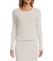 IRO Cleona Ribbed Knit Crew Neck Long Sleeve Coordinating Top