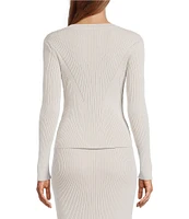 IRO Cleona Ribbed Knit Crew Neck Long Sleeve Coordinating Top