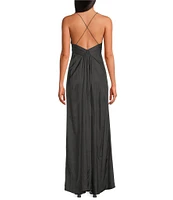 IRO Ingrid V-Neck Sleeveless Front Pleat Maxi Dress