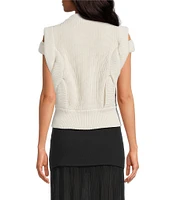 IRO Nash Knit Crew Neck Cross Cap Sleeve Sweater