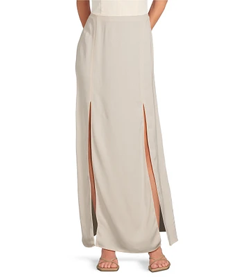 IRO Siqua Mid Rise Front Slit Straight Maxi Skirt