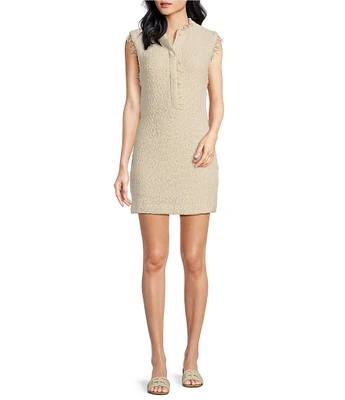 IRO Solai Tweed Knit Crew Neck Sleeveless Dress