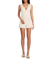 IRO Ziona V-Neck Sleeveless Woven Shoulder Top