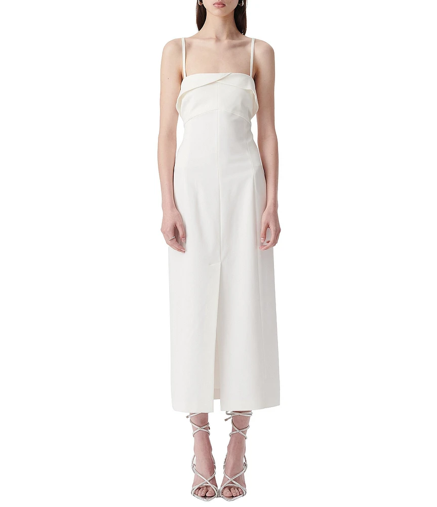 IRO Zyra Woven Square Neck Sleeveless Midi Dress