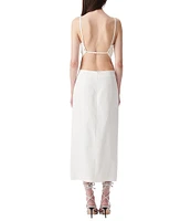 IRO Zyra Woven Square Neck Sleeveless Midi Dress