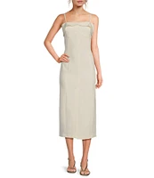 IRO Zyra Woven Square Neck Sleeveless Midi Dress