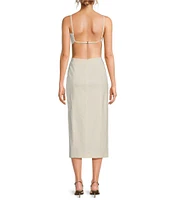 IRO Zyra Woven Square Neck Sleeveless Midi Dress