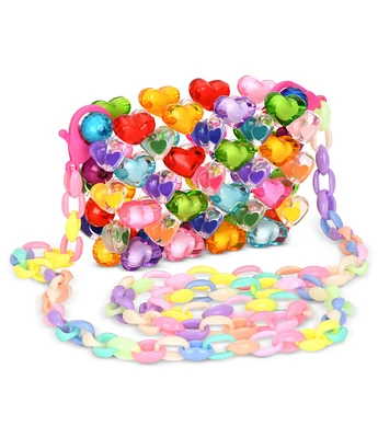 Iscream Girls Hearts Beaded Crossbody Bag