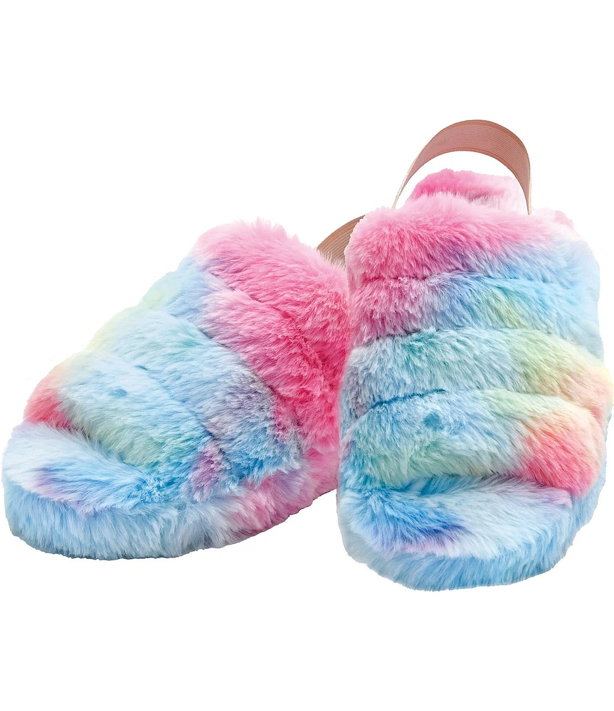 Iscream Girls Rainbow Furry Slippers