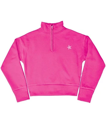 Iscream Little/Big Girls 4-14 Long Sleeve Embellished Star 1/4-Zip Pullover